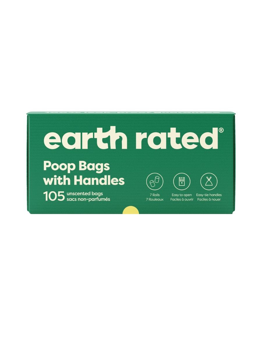 Dog Poop Bags With Handles on a Roll - Lavender